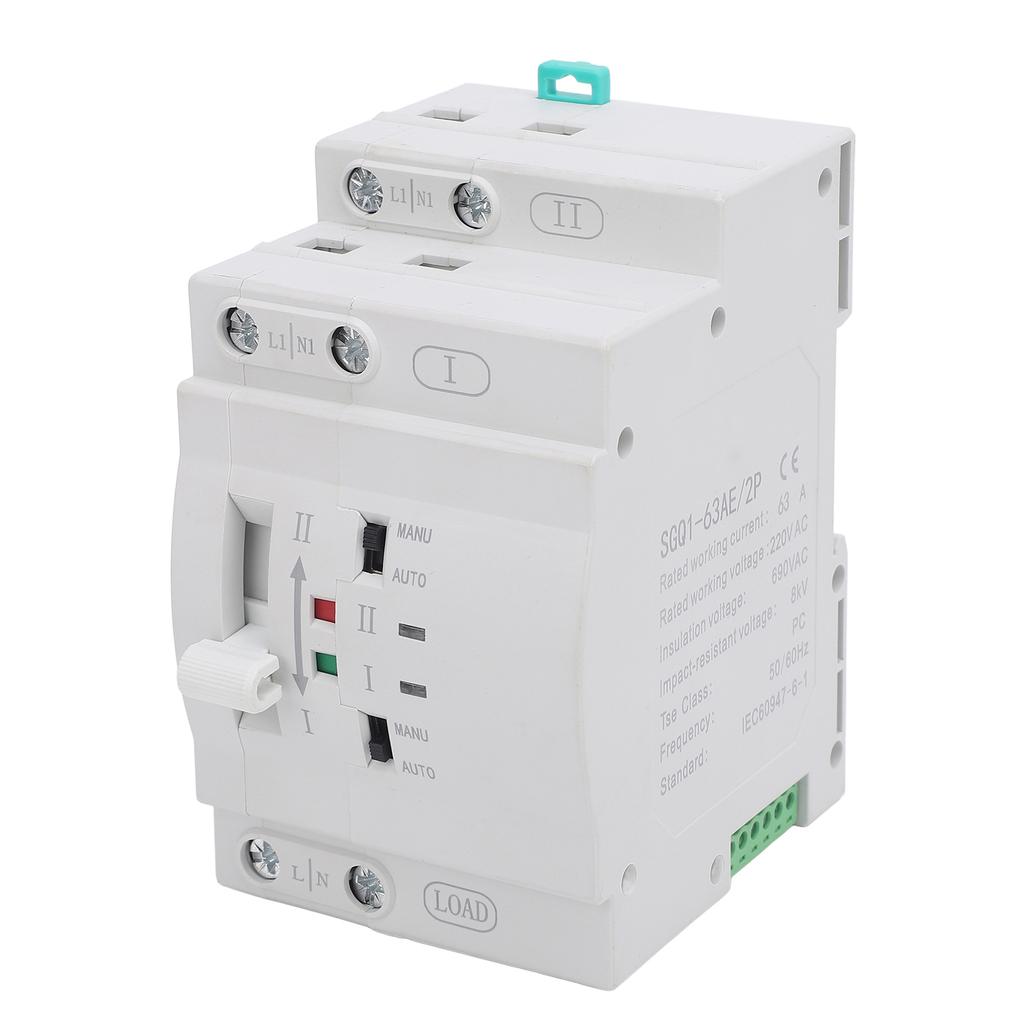 Double Power Automatic Transfer SGQ1-63AE 2P 63A Generator Changeover