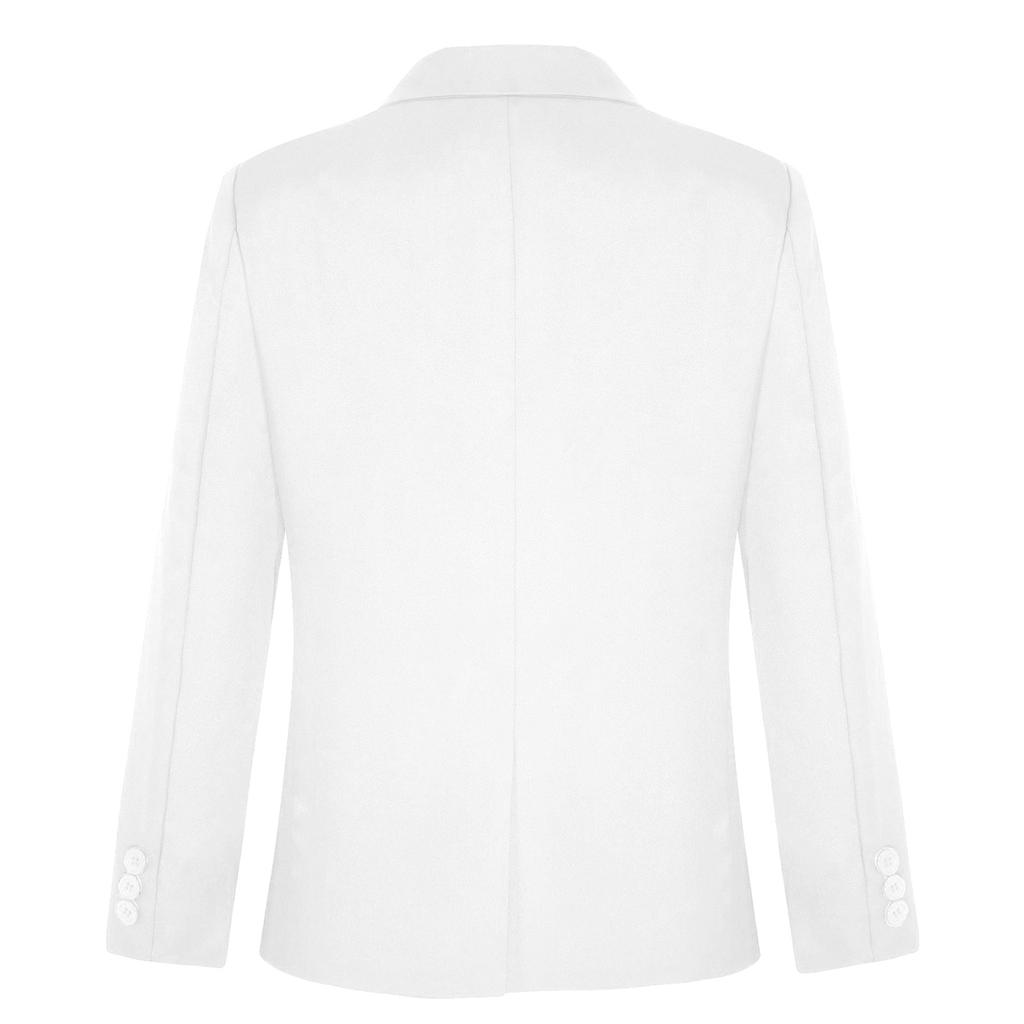 Boys Gentleman Blazer Notch Lapel Two Button Decorative Pockets Shoulder Pads Formal Suit Jacket