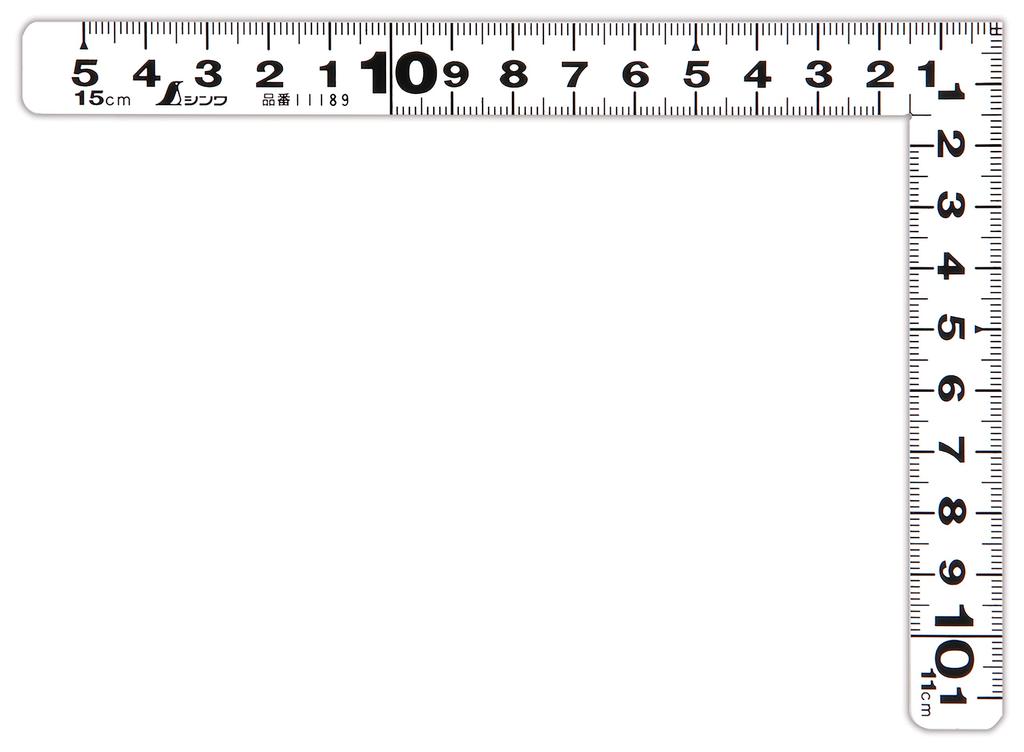 Shinwa Sokutei Curved Measure Flat Pita Front and Back Same Eyes White 15 X 11cm 11189