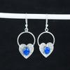 Серьги в форме сердца с натуральным лазуритом, серьги из стерлингового серебра 925 пробы, серьги-подвески из серебра ручной работы в стиле бохо, подарок на День матери