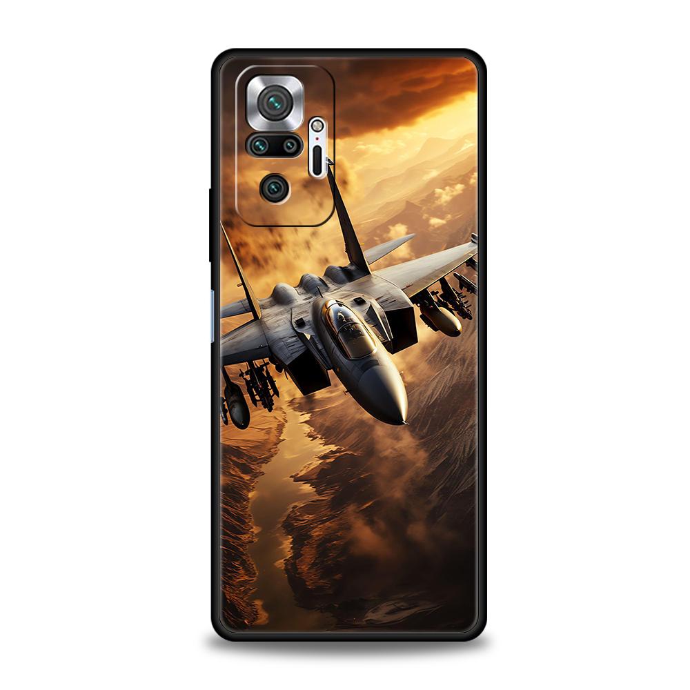 Чехол для телефона Cover для Redmi 14C 13C 10C Note 14 13 12 10 11 K40 K50 Gaming Pro Plus 5G Мягкий ТПУ корпус Истребитель Fundas Capas