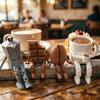 3D-печатная шарнирная фигурка кофейной кружки, подвижная настольная статуэтка, милый орнамент в виде кофейного зерна, креативный декор для офиса и дома, забавный подарок на день рождения
