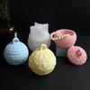 Christmas Round Ball Jar Silicone Mold With Lids Diy Handmade Concrete Relief Snows Berry Scented Candle Vessel Molds Xmas Decor