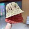 Женская шляпа для бассейна, полая дышащая солнцезащитная шляпа-рыбак, однотонная шляпа с куполом и короткими полями, анти-УФ-ведро