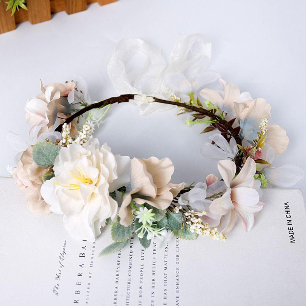 Hair Jewelry Bride Hair Band Headwear for Wedding Flower Wreaths Flower Tiara Garland Crown