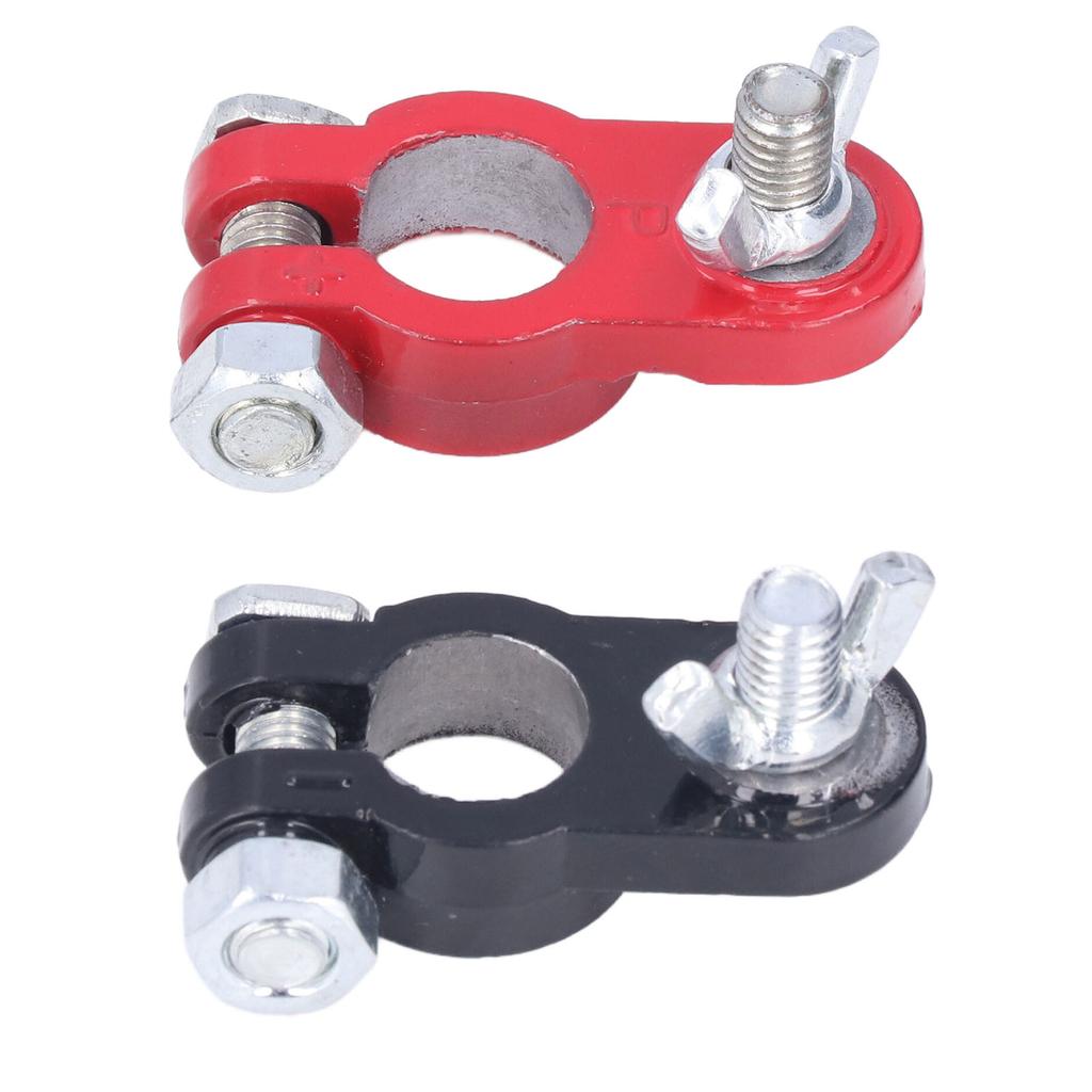 2PCS Battery Terminal Clamps Quick Release Connectors Black Red Universal for Cars Trucks Boats