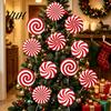 Weather Resistant Christmas Lawn Art 12Pcs Candy Yard Stakes, Hollow Board Garden Decor with Metal Spikes, Easy Install Signs Red White Green Outdoor