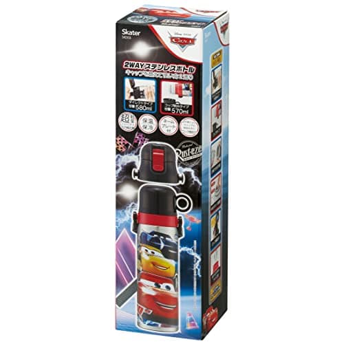 Skater Children's Stainless Steel Water Bottle 2way Direct Drinking 580ml Cup Drinking 570ml Cars 23 Child-friendly Lightweight Type Boys Thermal/Cold