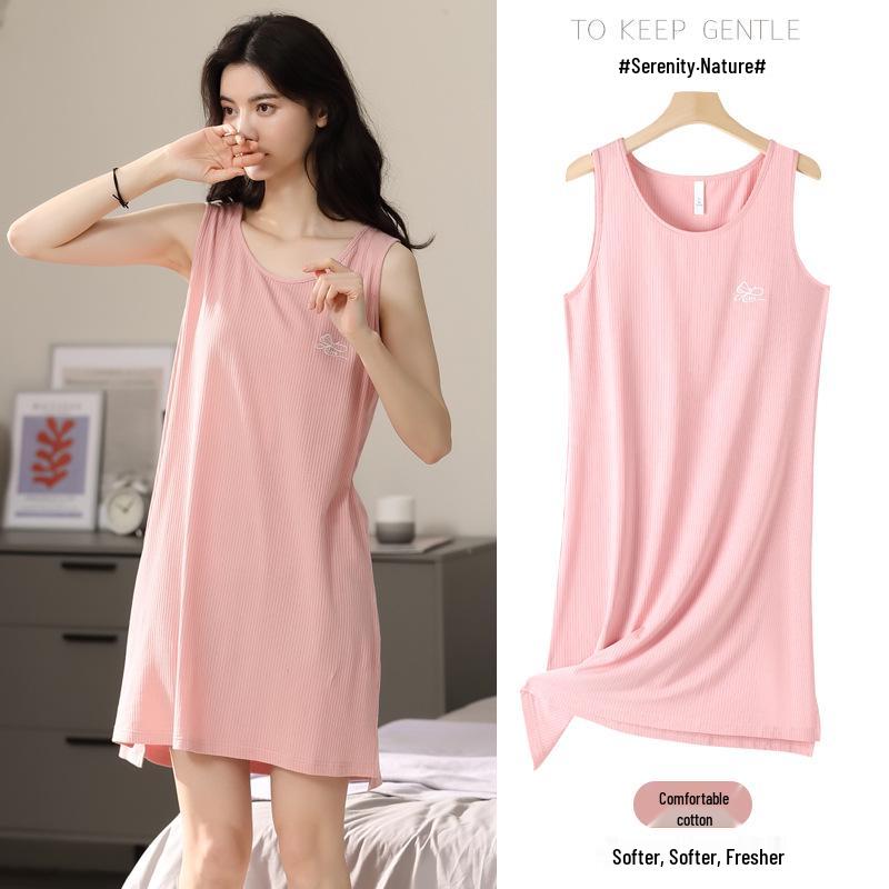 Женская летняя майка-ночнушка - Прохладное и свободное платье-пижама большого размера