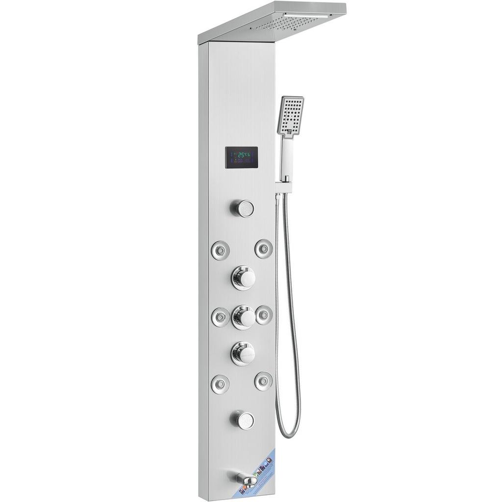 Shower Panel Tower System 6 Modes Hydroelectricity LED Stainless Steel