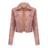 Spring and Autumn Women's New Thin Leather Jacket with Multiple Pockets Cardigan Casual Jacket Fashion Coat