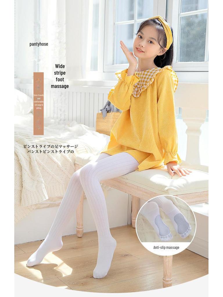 Spring & Autumn Cotton Striped Children's Dance Socks - No Pilling, High Elasticity, Durable Bottoming Socks