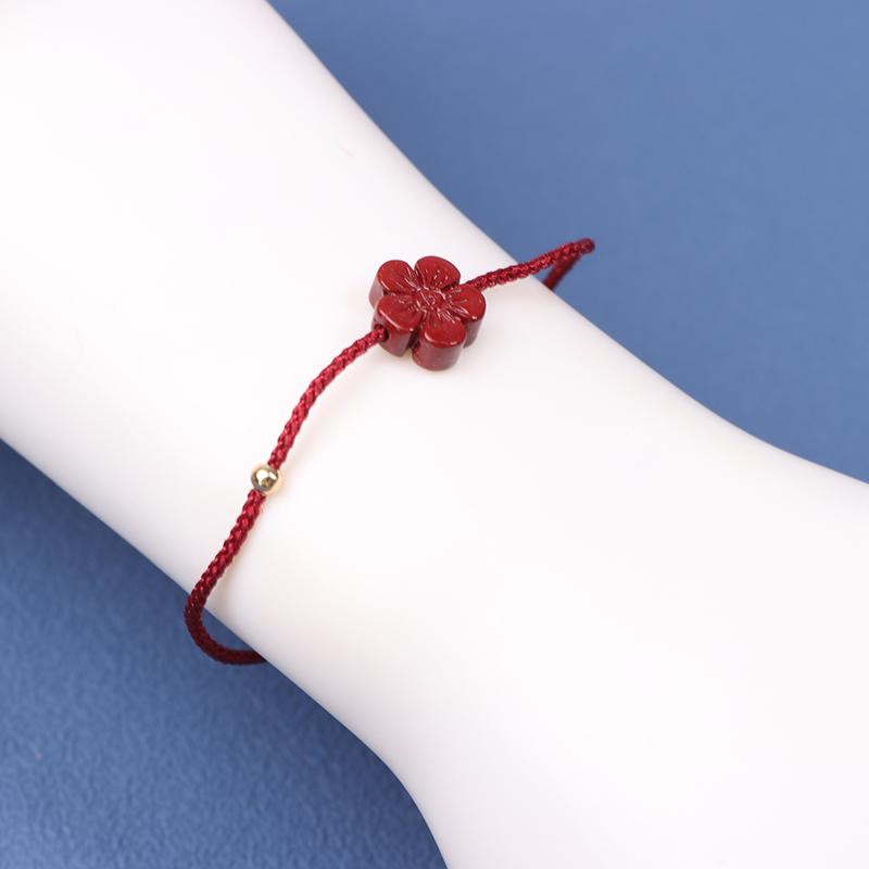 Сплетенный вручную фиолетовый киноварный браслет на удачу ручной работы, браслеты из красной веревки, размер регулируется