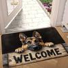 1 шт. Коврик для двери «Добро пожаловать» с немецкой овчаркой, Полиэстеровый мягкий коврик в деревенском стиле для декора дома, прихожей, улицы, Дизайн на собачью тематику