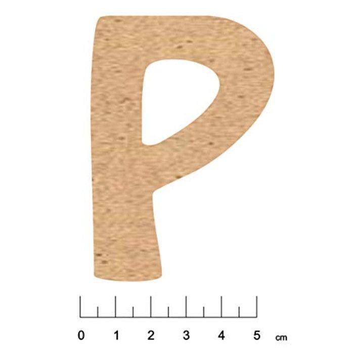 Terre & Bois Créations - Alphabet en bois MDF adhésif 7,5cm Lettre P