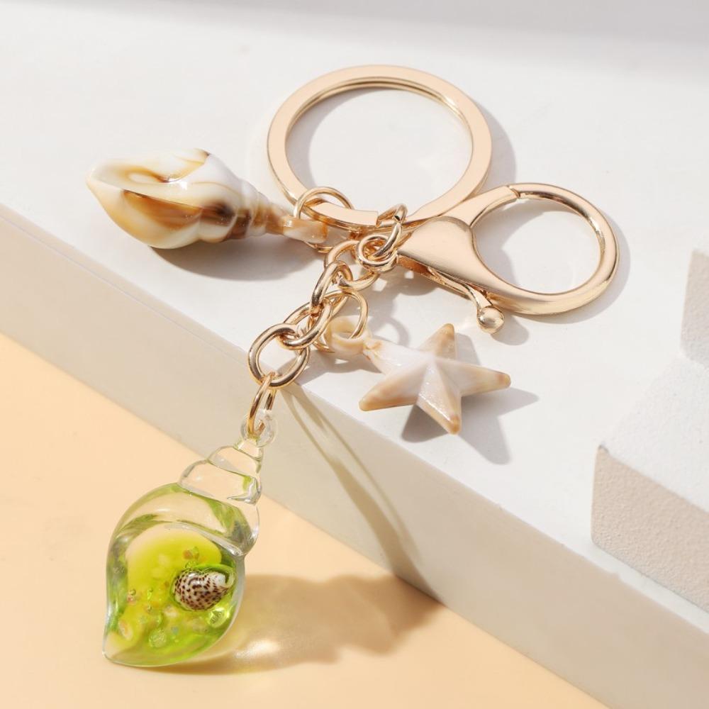 Backpack Decor Sea Beach Pendants Bohemian Style Starfish Shell Keyring  Summer