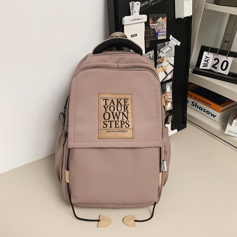 Большая вместимость школьного рюкзака для студента, женский дорожный рюкзак, однотонный мужской рюкзак с буквами