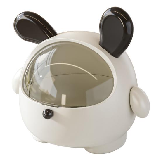 Desktop Storage Box Trash Can with Transparent Lid Large Capacity Cartoon Shape Cute Multi-Function Garbage Can