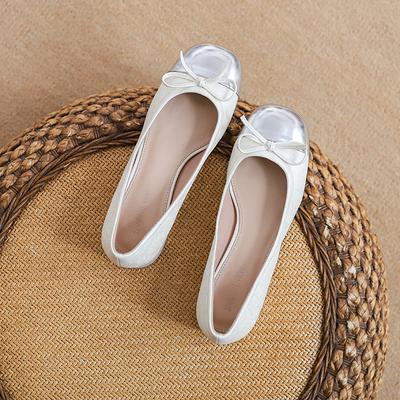 2025 3 см цвет Сяосянфэн сочетание супер красивые туфли-лодочки бант круглый носок толстый каблук высокий каблук женские летние мягкая подошва