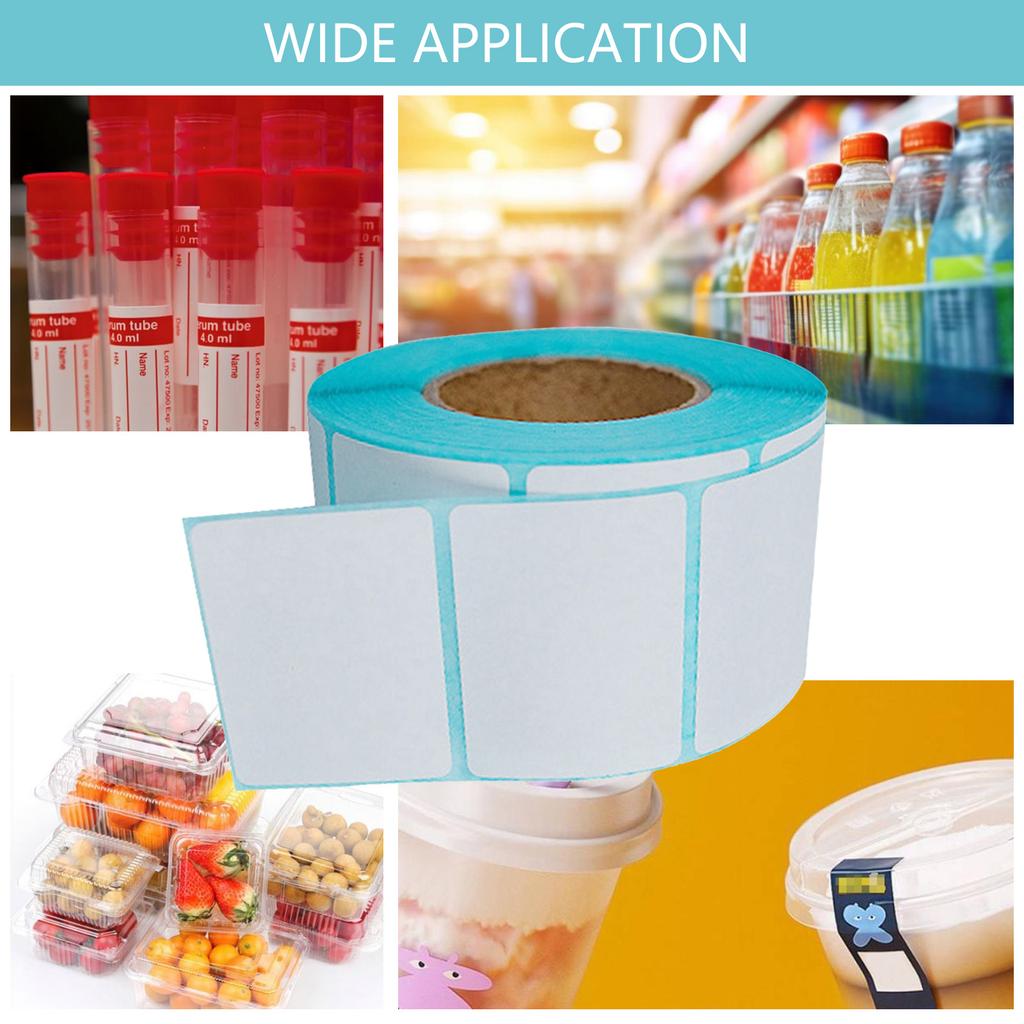 800 Counts Adhesive Thermal Label Water Resistant Adhesive White Sticker Blank Address Labels For Shipping Packaging