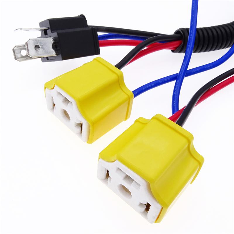 1 шт. для H4/9003 автомобильный разъем для фар, усилительный кабель, реле, гнездо предохранителя, черный жгут проводов, аксессуары для автомобильных фар
