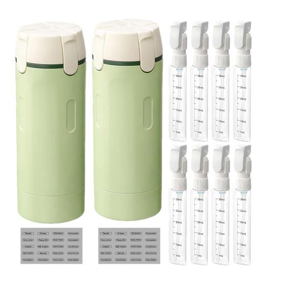 1/2 Набора 120 мл 4-в-1 Дорожная Бутылка Герметичная Многоразовый Диспенсер для Лосьона, Кондиционера, Крема, Шампуня Портативный Многоразовый Пустой Контейнер для Туалетных Принадлежностей