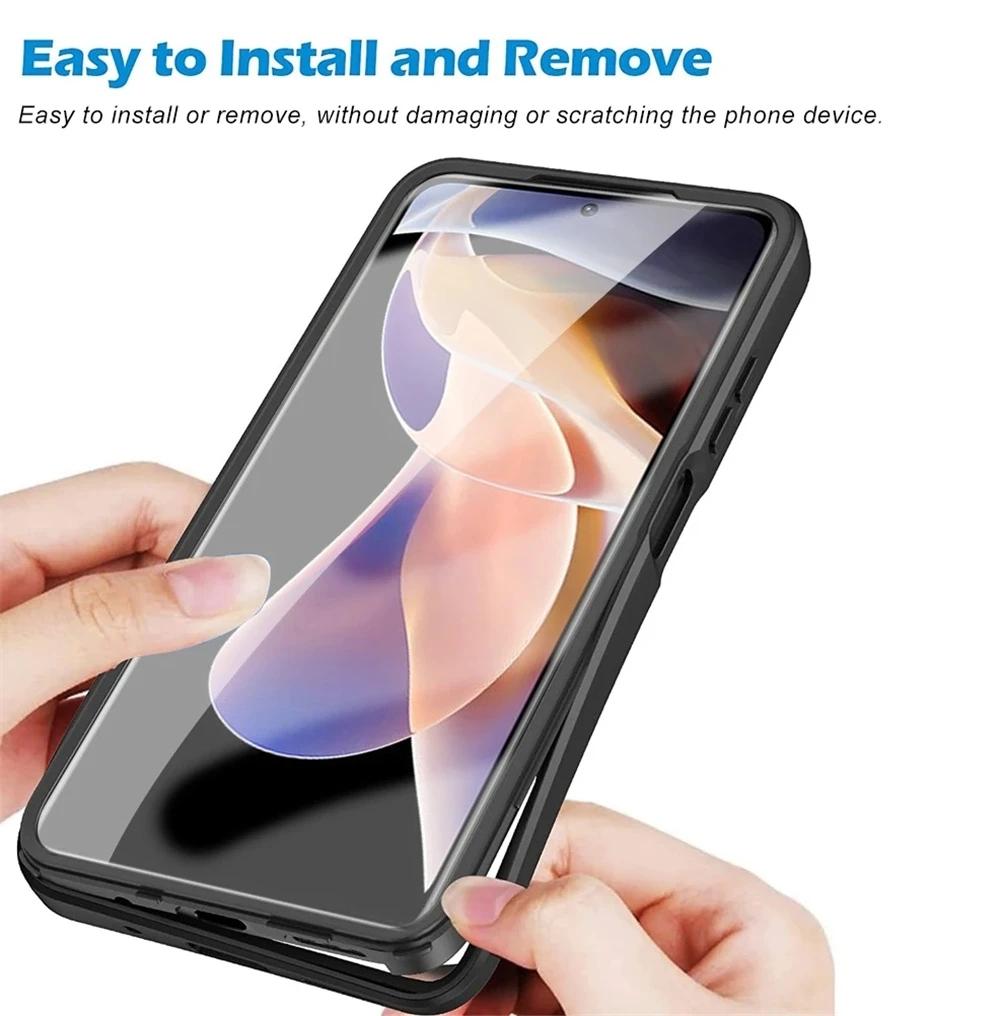 Защитные чехлы на все тело 360 для Xiaomi Redmi Note 11 10s 11s 9 Pro 10C Mi 12 lite 12T 11T Poco X4 X3 Pro F3 Cover