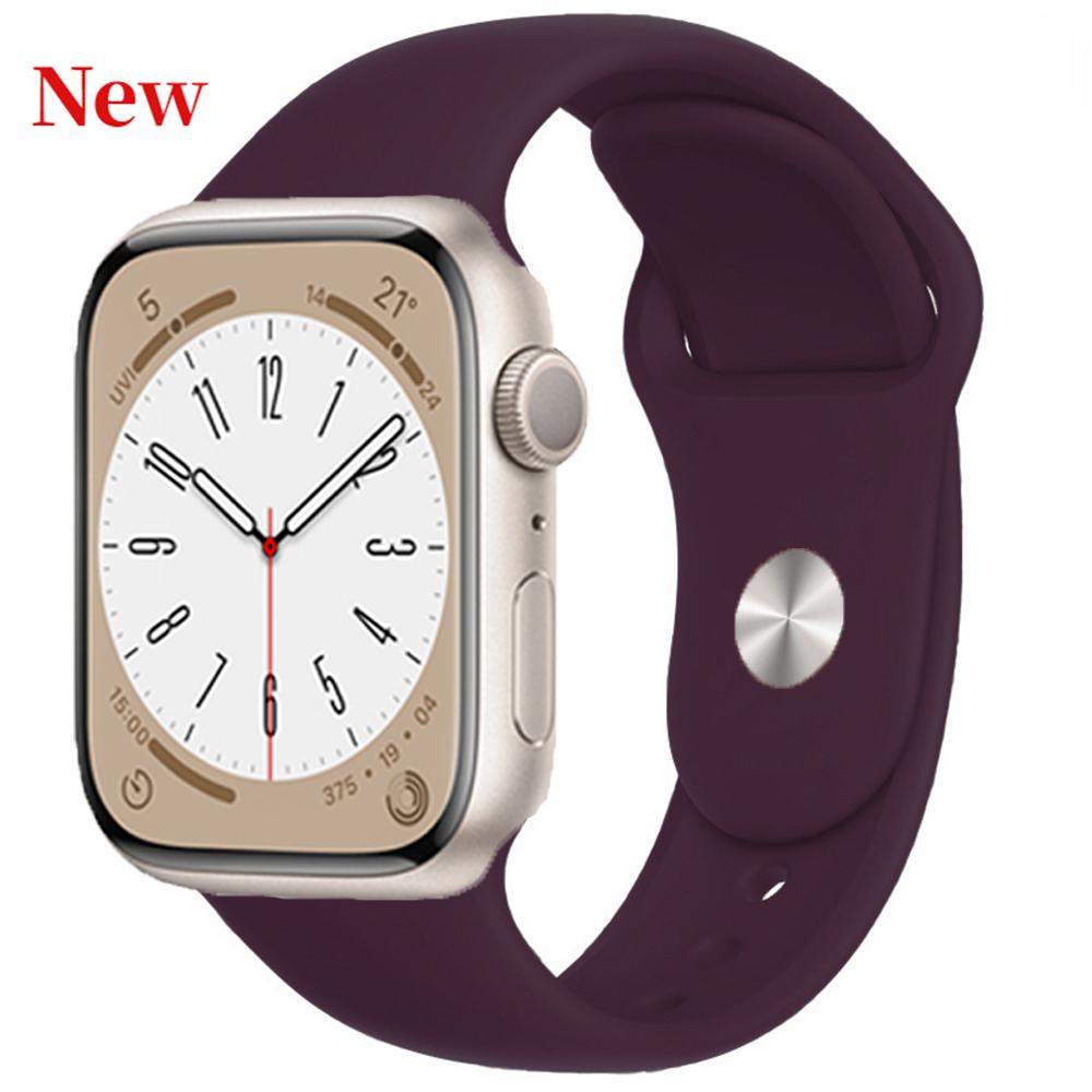 Силиконовый ремешок для Apple Watch Band 49 мм, 45 мм, 44 мм, 42 мм, 41 мм, 40 мм, 38 мм, ремешок для часов, браслет, ремешок iWatch Series 8, 7, 6, 5, 4, 3 SE, ремешок