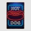 Hot Dog Neon Food LED Sign Metal Plaque Poster Custom Garage Club Wall Pub Plaque Tin Sign Poster Vintage Home Room Decor