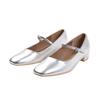 Womens/Ladies Minsk PU Buckle Detail Wide Low Heel Ballet Shoes