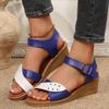 Мода 2025 Модные женские сандалии с открытым носком Летние повседневные больших размеров Сочетание цветов Новые удобные Бестселлер Легкие сандалии на танкетке