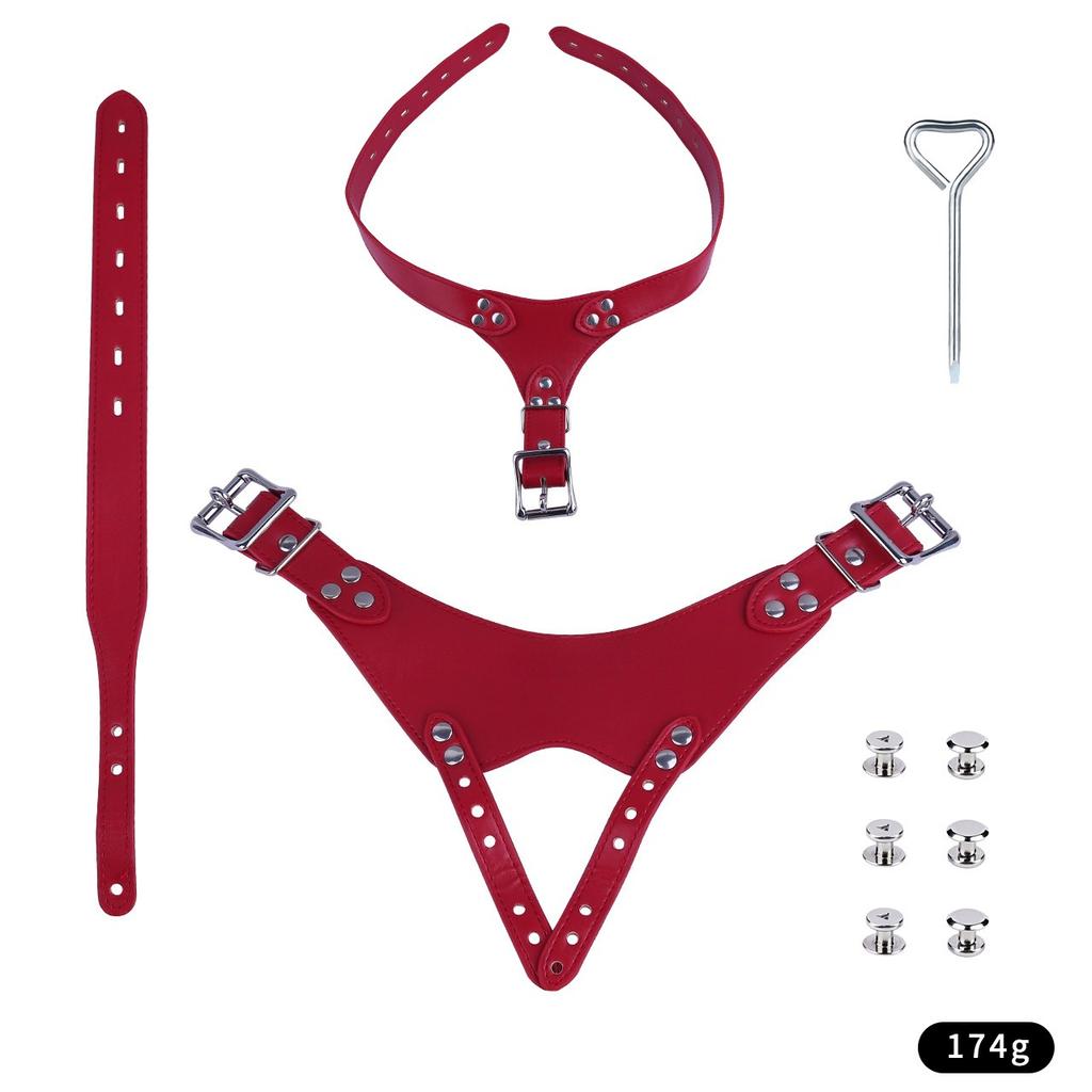 PU Leather Chastity Belt For Metal Penis Lock Cage Auxiliary Harness Belt Underwear Chastity Accessories BDSM Men Sex Toys