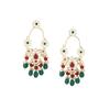 Женские висячие серьги Green & Rani Pink Kundan & Beads
