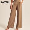 Женские обтягивающие брюки с драпировкой, однотонные, с высокой талией, широкие брюки, повседневные брюки