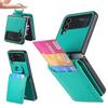 Anti-Falling Finger Ring Card Holder Leather Case for Samsung Galaxy Z Flip 4 Flip4 5G Flip3 Flip5 Flip 3 5 Zflip3 Phone Cover