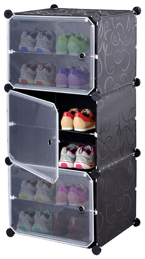 Pola modular wardrobe shoe cabinet black