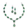 Rhodium-Plated American Diamond Studded Fashionable Necklace with Earrings Jewellery Set for Girls & Women