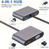 4 в 1 USB C концентратор многопортовый адаптер док-станция Type C для 4K HDTV VGA 100 Вт PD быстрая зарядка разветвитель для ноутбука MacBook Pro/Air