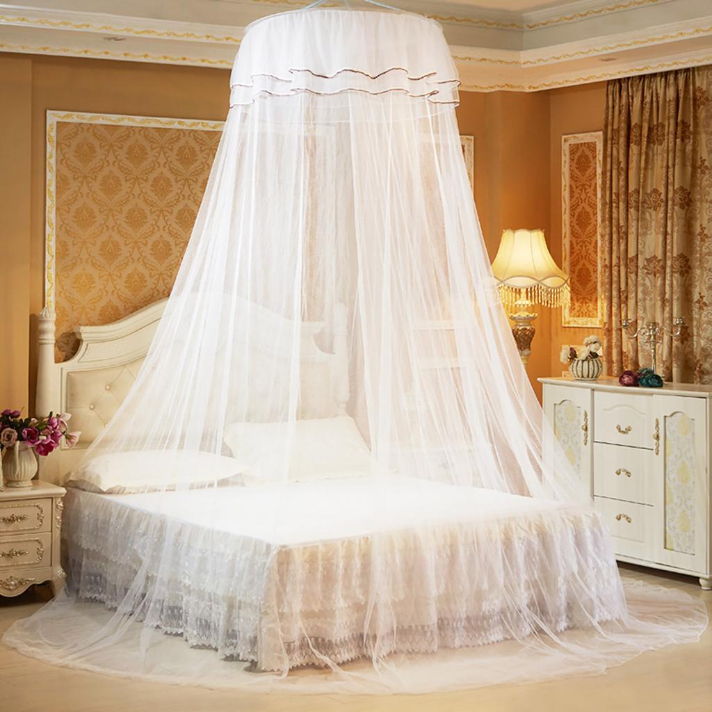 Breathable Round Canopy Lace Princess Style Mosquito Net Bed Curtain Netting