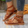Fashion Summer 2025 New Export Sandals for Women, Cross-border Large-sized Roman Sandals, Cross-strap Flat Sandals for Women