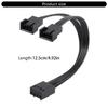 4Pin Fan Extension Cable 1 to 2 4Pins PWM Splitter for PC Motherboard, 13cm Total Length, Durability Designing
