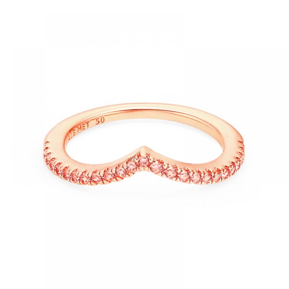 Pandora 186316c02 Timeless ShimmeRing Wishbone Pink Sparkling Rose Ring