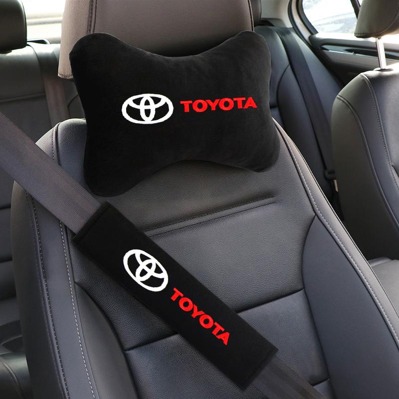 AVD4 Car exterior annual inspection stickers For Toyota Car Set Car Head Neck Rest Pillow Auto Seat belt Pads Headrest cover