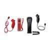 2 Wii Motion Controllers + 2 Red and Black Nunchucks