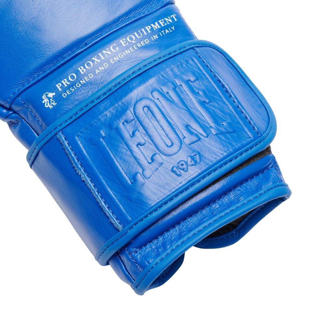 LEONE 1947 боксерские перчатки унисекс из коровьей кожи с латексной накладкой на липучке синего цвета GN111 [THE GREATEST] 100% 88% (12oz) [Подлинный продукт]