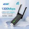 1300Mbps USB WiFi Adapter Dual Band 2.4G/5Ghz WiFi Dongle 802.11 AC Powerful Antenna Wireless Network Card for PC Laptop Driver Free