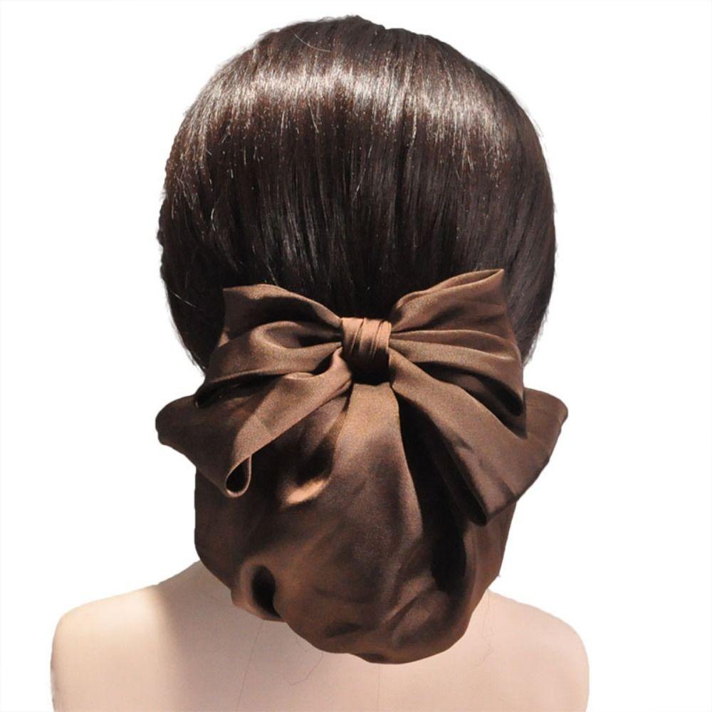 Ribbon Bowknot Spring Clip Korean Style Hair Net Cover Elegant Nurse Hair Clip Office