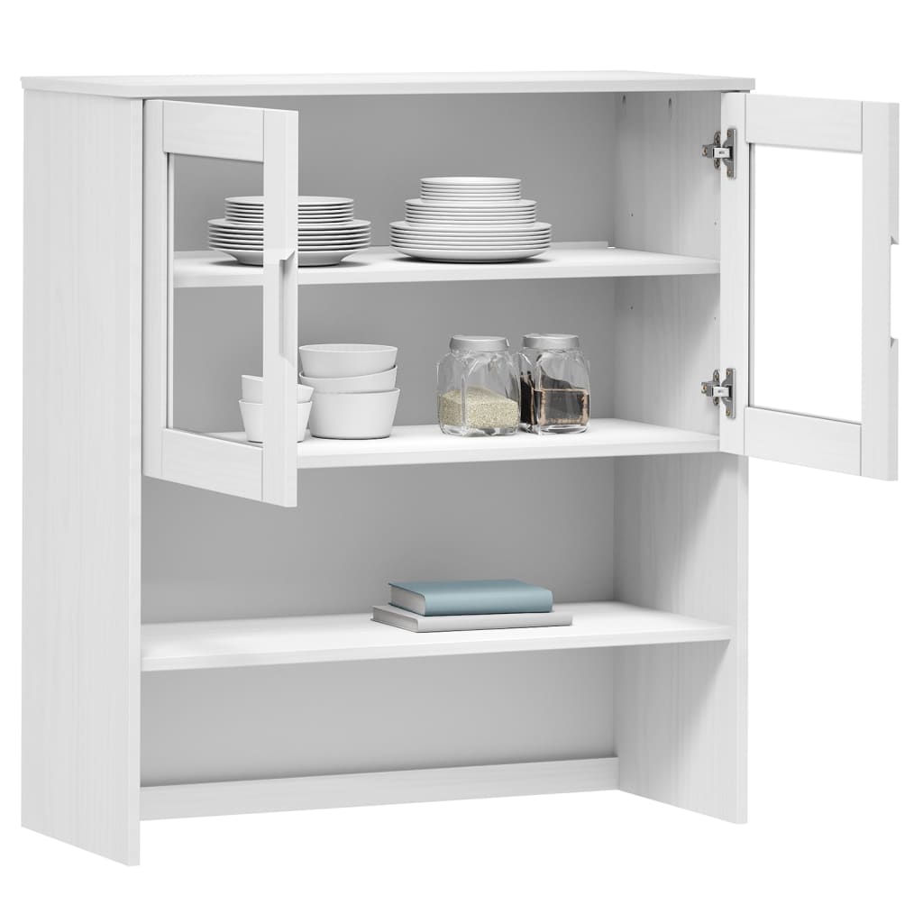 Vidaxl Nadstawka Molde, Biała, 90X35X100 Cm, Lite Drewno Sosnowe