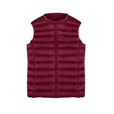 Autumn and winter new women's light down jacket vest women's vest sleeveless round neck women's large size women's jacket