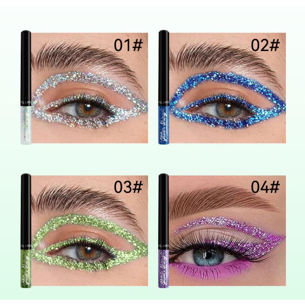 MLSMILE Pearlescent Liquid Eyeliner, Explosive Colorful Glitter Eye Shadow, Waterproof Non-smudge Eyeliner
